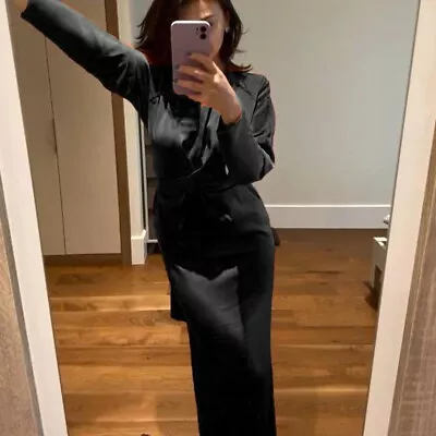 £24.99 • Buy ASOS DESIGN Black Satin Maxi Dress Long Party Abaya Long Dress 14