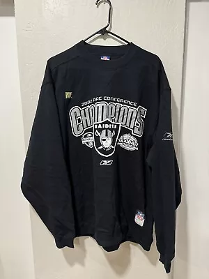Vintage Oakland Raiders AFC Champions 2002 Men’s Large Black Long Sleeve Sweater • $40