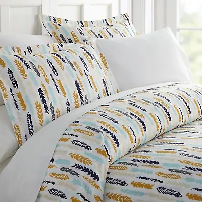 Kaycie Gray Fashion Premium Ultra Soft Feathers Pattern 3 Piece Duvet Cover Set • $28.55