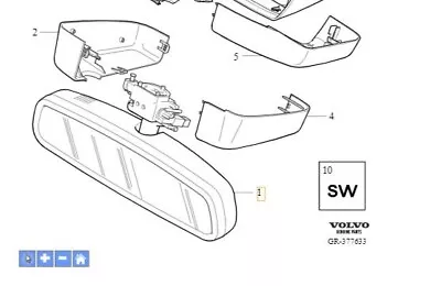 VOLVO XC70/V70 Rear View Mirror Automatic Dimming • $625