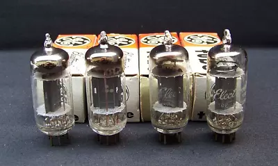 Lot (4) GE General Electronic 6C4 Vacuum Tubes Halo Getter Untested • $12