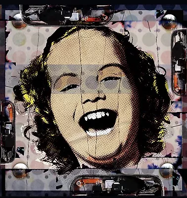 Original Abstract Outsider Art Poster Print Vintage Girl Face Laughing 12 Inch • $25.95