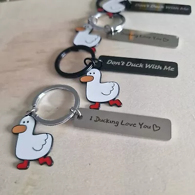 Funny Keychain Don't Duck With Me & I Ducking Love You  Key Ring Jewelley Gift! • £2.50