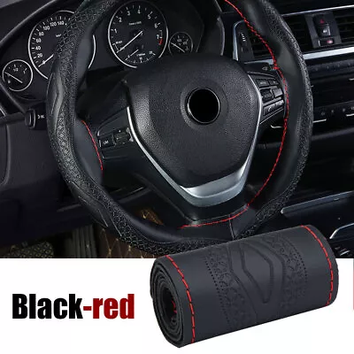 38cm/15'' Genuine Leather Car Steering Wheel Cover Accessories W/ Needles&Thread • £11.50