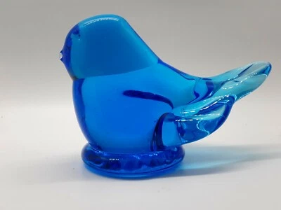 $14.39 • Buy Glass Blue Bird NOS Vintage Unbranded Blue Art Glass Paper Weight