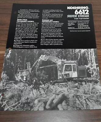 $9.99 • Buy Koehring 6612 Silver Streak Harvester Specification Brochure Prospekt
