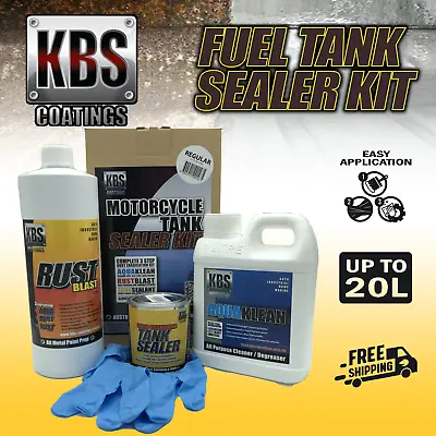 $89.90 • Buy KBS Motorcycle Fuel Tank Sealer Repair Kit Coating Stop Rust Corrosion 20L