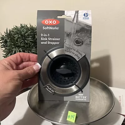 OXO Good Grips 2-in-1 Sink Strainer Stopper Black • $14.25