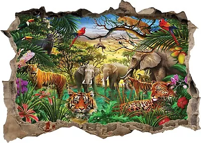 £27.95 • Buy Jungle Animals 3D Wall Sticker Art Poster Decals Murals Kids Room Nursery Z-2-1