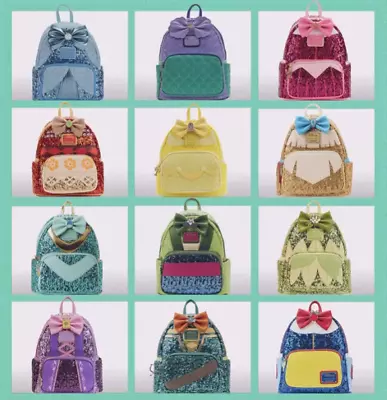 Loungefly Mini Backpack Disney Princesses Sequin Series NEW WITH TAGS • $143.98