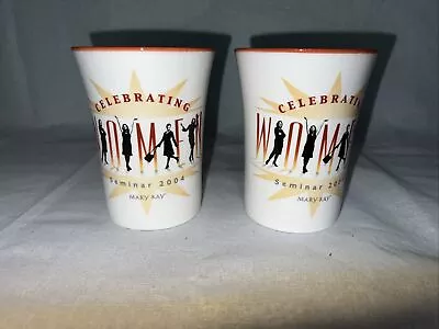 2 MARY KAY CELEBRATING WOMEN SEMINAR 2004 Coffee MUG Cup Excellent  Bright • $11.10
