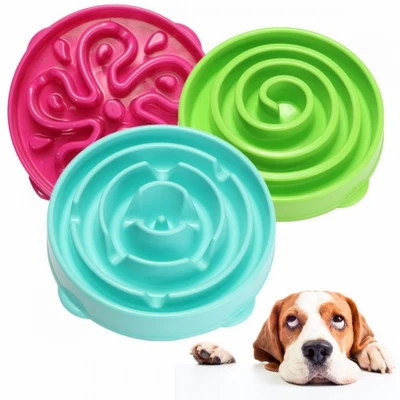 £9.99 • Buy Dog Bowl Slow Feeder Pet Bowl Anti Slip Puppy Feed Bowl Interactive Feeding Dish