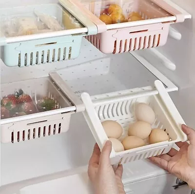 £7.99 • Buy Fridge Box Storage Basket Egg Veg Kitchen Shelf Organiser Cupboard Holder 2,4,6
