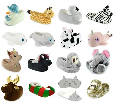 $33.86 • Buy Womens Ladies Soft Comfy Novelty 3D Slippers ~ Animal Character House Slipper