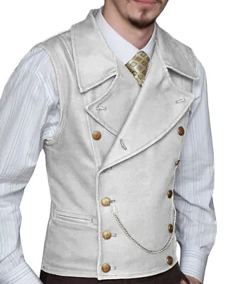 Mens Vintage Vests Double-Breasted Formal Business Wedding Waistcoats XL XXL 3XL • $29.68