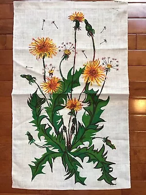 Vintage Kitchen Linen Tea Towel Bright & Cheery Dandelion Design Lovely • $19.99