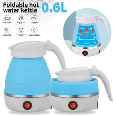 Foldable Silicone Kettle Mini Coffee Tea Cooker Light Water Pot Travel Outdoor • £7.99