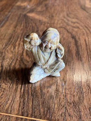 £25 • Buy Antique Horn Japanese Netsuke Of A Buddha.
