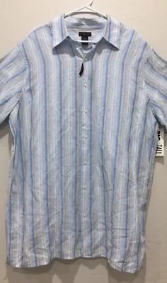 NWT Mens J. Ferrar Linen Shirt Size XL TALL Button Down Short Sleeve MSRP $46.00 • $21.75