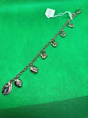 New Rare Ed Hardy Skull Charm Steel Bracelet By Christian Audigier Los Angeles. • $72