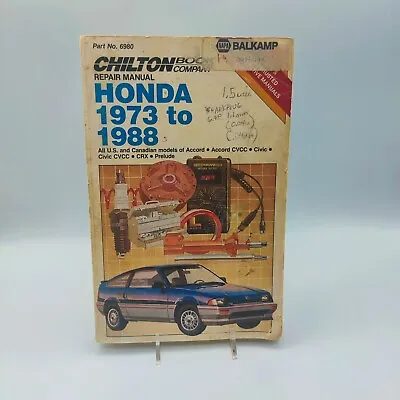 Chilton Book Company Repair Manual Honda 1973 To 1988 - Used • $1.99