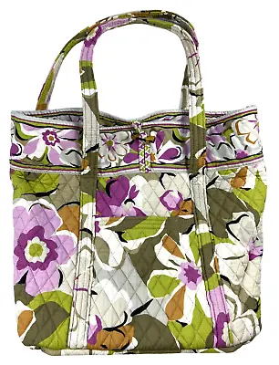 Vera Bradley Floral Tote Toggle Close Zipped Pocket Rigid Bottom Baby Bag Beach • $22