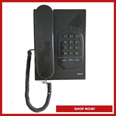 $39 • Buy Nitsuko Black Single Line Corded Desk Phone ST-E3000 LE9 3DG 1988 MADE IN JAPAN