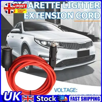 12V 24V Car Cigarette Lighter Extension Cord Cable Plug To Socket 3.6m/12ft Red  • £8.49