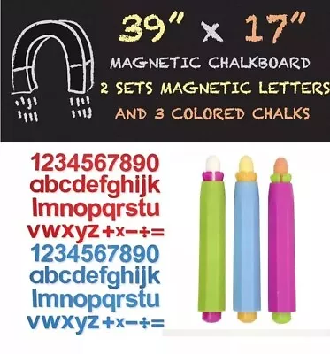 Magnetic Chalkboard Adhesive Paper 7pcs With Chalk Duster Letters  • £15.99