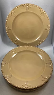 4 Signature Debby Segura Sorrento Wheat Gold Dinner Plates 11.2in Discontinued • $32