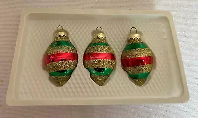 3 European Style Designs Glass Miniature Christmas Tree Ornaments 2.5  • $5.95