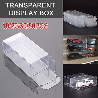 10/20/30Pcs PVC Car Toy Model Display Box Storage Case Cover Clear Show Holder • £11.26