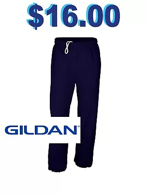 Gildan Sweatpants Closed Bottom - (Navy) • $16