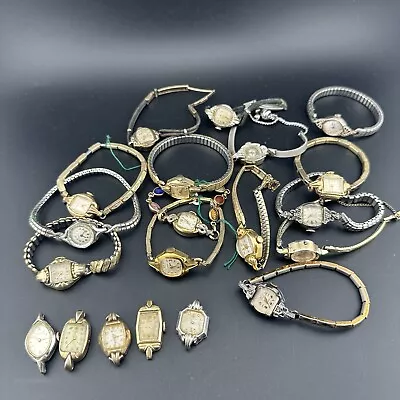 Vintage Art Deco Ladies Gold Filled & Rgp Bezel Watch Lot Of 20 Watches - As Is • $20.50