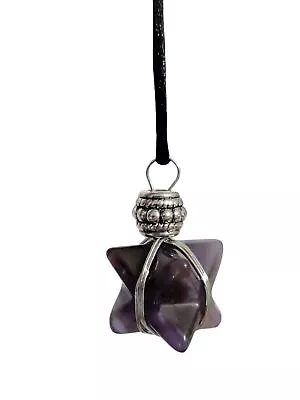 Amethyst Pendant Necklace Merkaba Beaded Star Geometry Chariot Corded Jewellery • $9.99