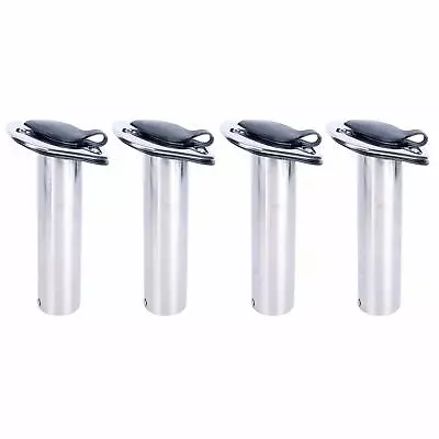 Amarine Made 4 PCS Stainless Steel Flush Mount Boat Fishing Rod Holder 15 Degree • $44.99