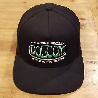 Volcom Hat Cap Snap Back Black One Size Adjustable • $8.37
