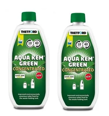 2x Thetford Aqua Kem Green CONCENTRATED Caravan Motorhome Toilet Fluid Chemical • £27.95