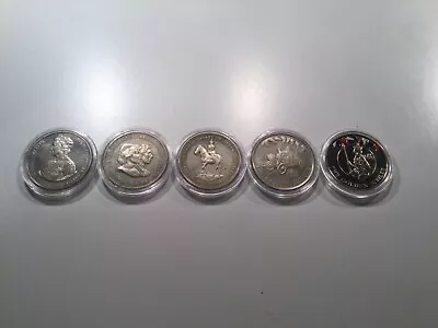 Falkland Islands 50p Coin Set Of 5 Royalty 198019811993 & 2-2002 • £10.50