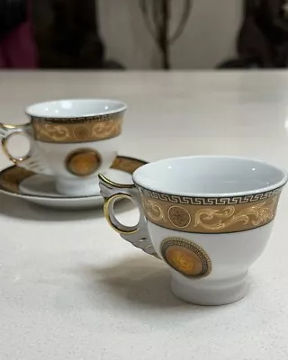 Versace Set Of Two Tea Cups With A Saucer  Medusa Gilt • $142