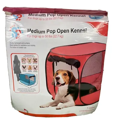 Sportpet Pop-Open Size Medium 50 Lbs Travel Dog Kennel ( Color May Vary ) • $19.95