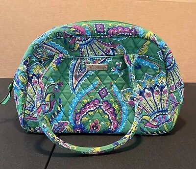 Vera Bradley Emerald Green Paisley Medium Bowler Bag & Change Purse 14x6x9 • $15