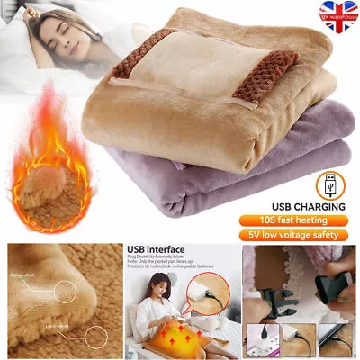 £11.99 • Buy Electric Heated Throw Over Under Blanket Fleece Washable Warm Mattress Shawl