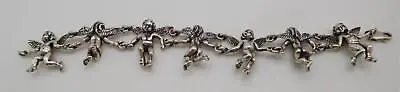 Rare Kabana Sterling Silver Figural Cupid Angel Cherub Valentine's Day Bracelet • $349.99