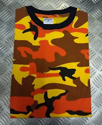 100% Cotton Military Spec T-Shirts Various Bright Summer Camo's All Sizes - NEW • £10.99