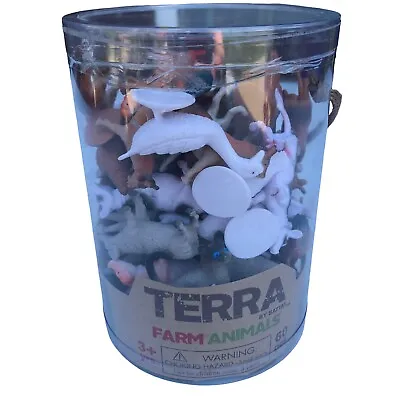 Terra By Battat – Farm Animals 60 Pcs– Assorted Miniature Farm Animal Toy New • $17.99