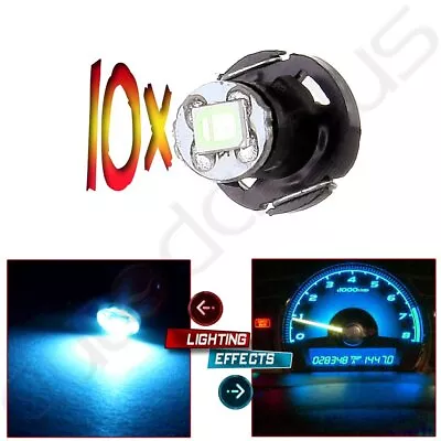 10x Ice Blue T4.2/T4 Neo Wedge LED Bulbs Dash A/C Climate Control Light Lamp 12V • $9.32