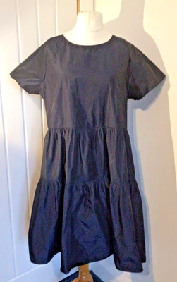 £13.50 • Buy M&S Limited Collection Two Tone Navy Blue Tiered Short Sleeve Dress Size 18 Reg
