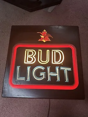 Cool BUD LIGHT BEER Faux NEON LED LIGHT UP BACK BAR Ad SIGN GAME ROOM BAR Works! • $39.95