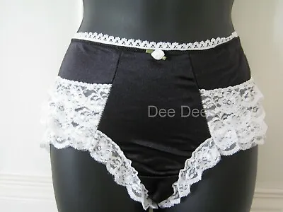 Black White MAID Frilly Knicker Boy Short Pants S - L  Fancy Dress • £6.99